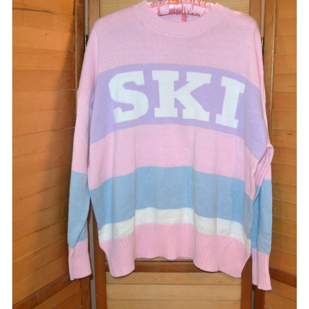 Ski Sweater 1980s Pastels with Graphics